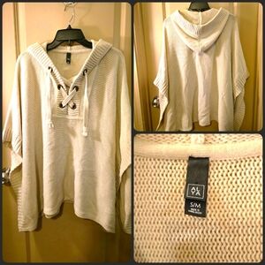 Sweater Poncho with Hood